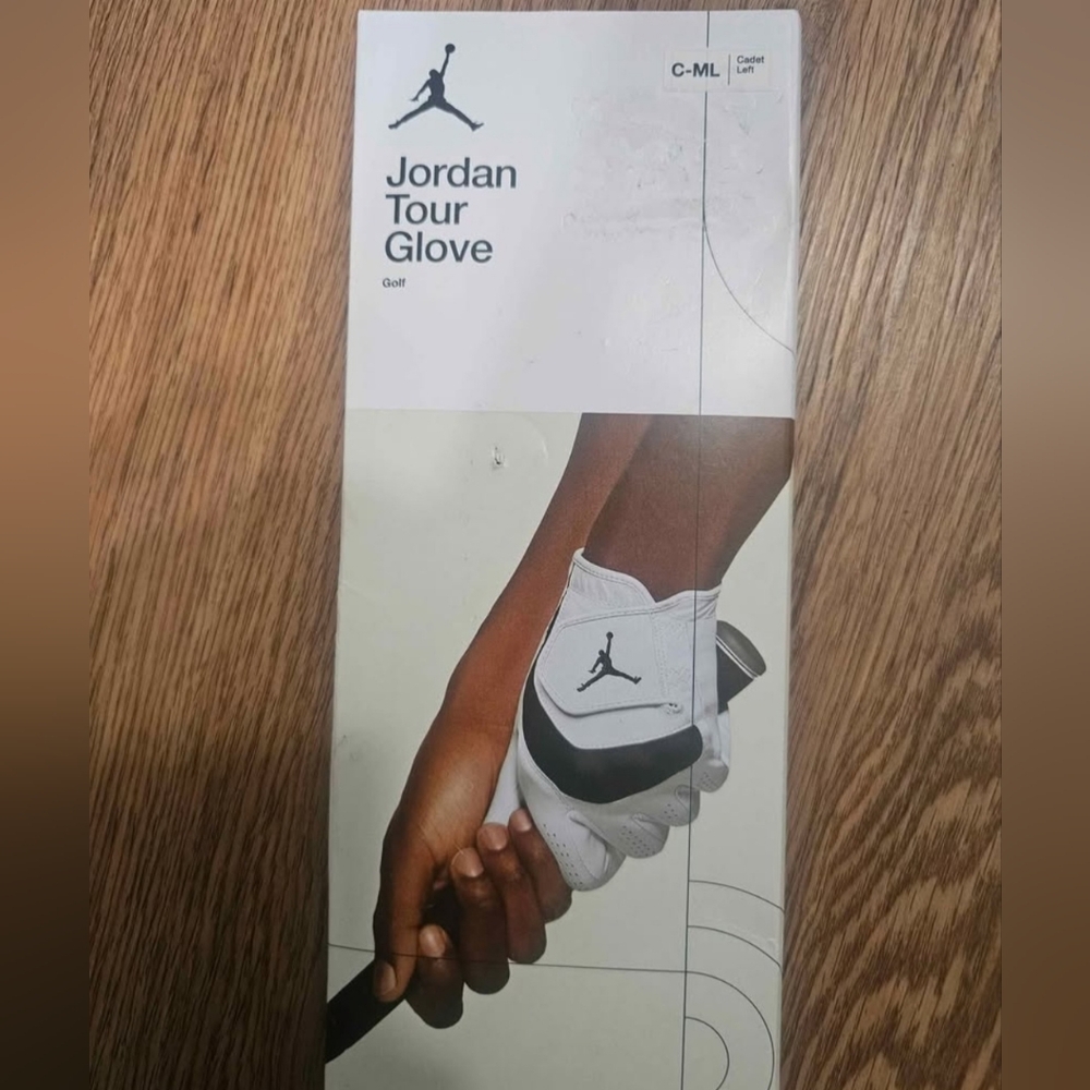 New Nike Jordan Tour Golf Glove Left Hand - White - Black CADET Size M/L